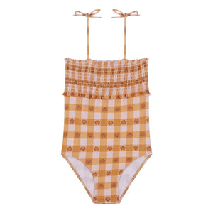birinit - Peñalba Carreaux Swimsuit | Mustard