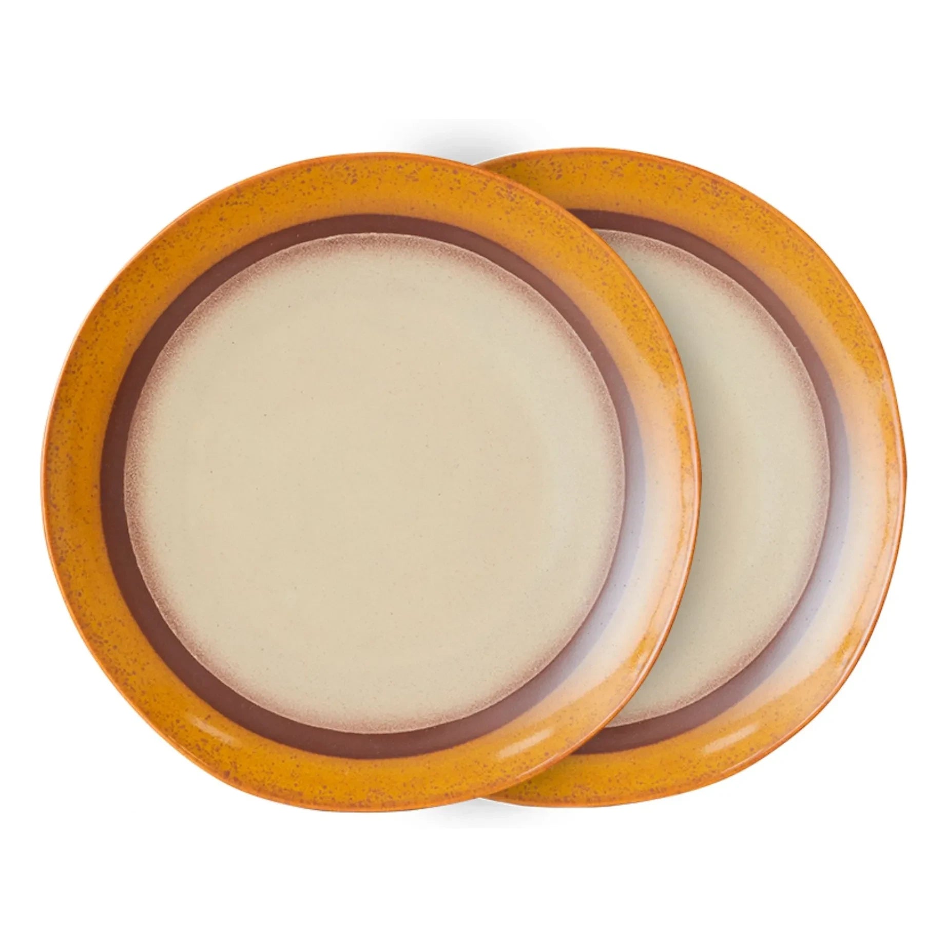 HKliving - Turuncu 2'li Stoneware Tabak Seti