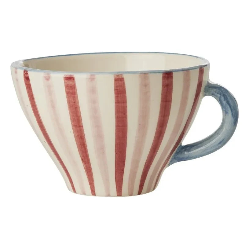 Rice - Striped Ceramic Mug | Burgundy