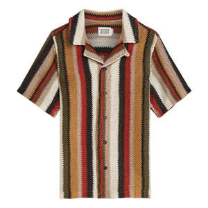Scotch & Soda - Striped Mesh Shirt | Red