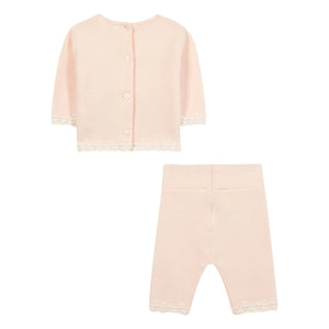 Tartine et Chocolat - Knitted Fisto Sweater and Leggings Set | Light Pink