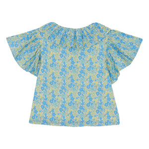 Bonton - Nancy Floral Peter Pan Collar Blouse | Blue