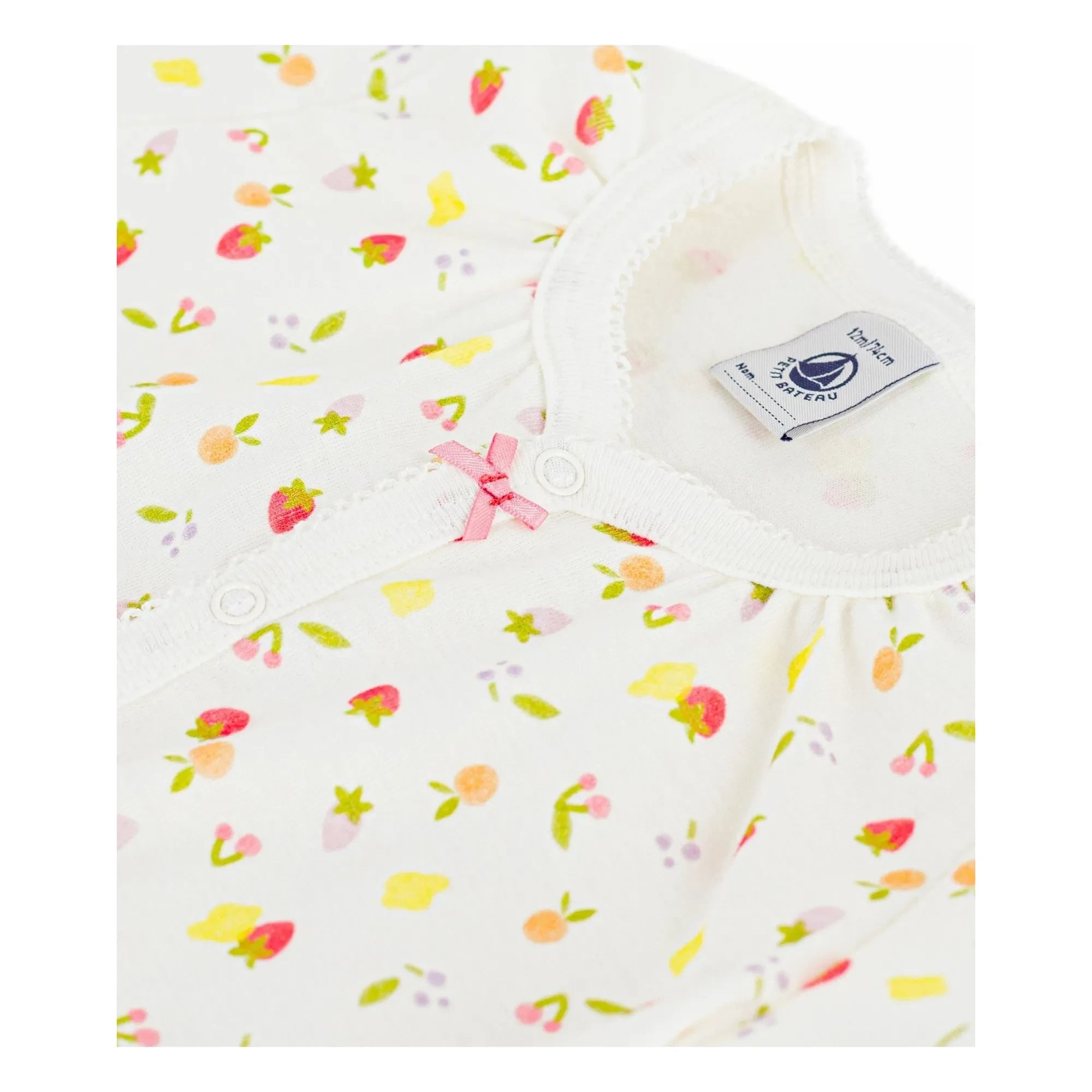 Petit Bateau - Fruit Print Romper Pajamas | Ecru