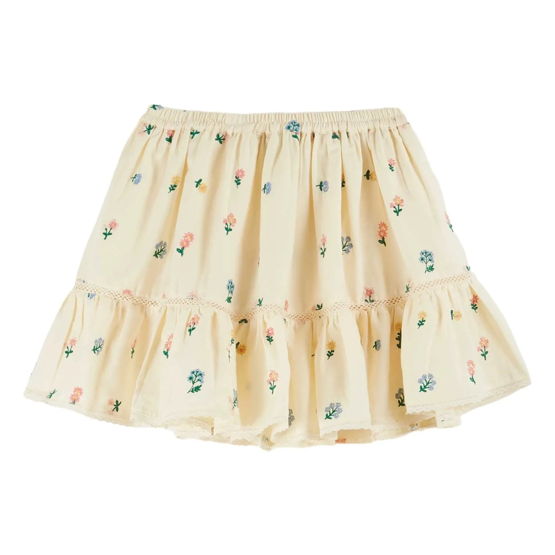 Emile et Ida - Embroidered Floral Skirt | Light Yellow