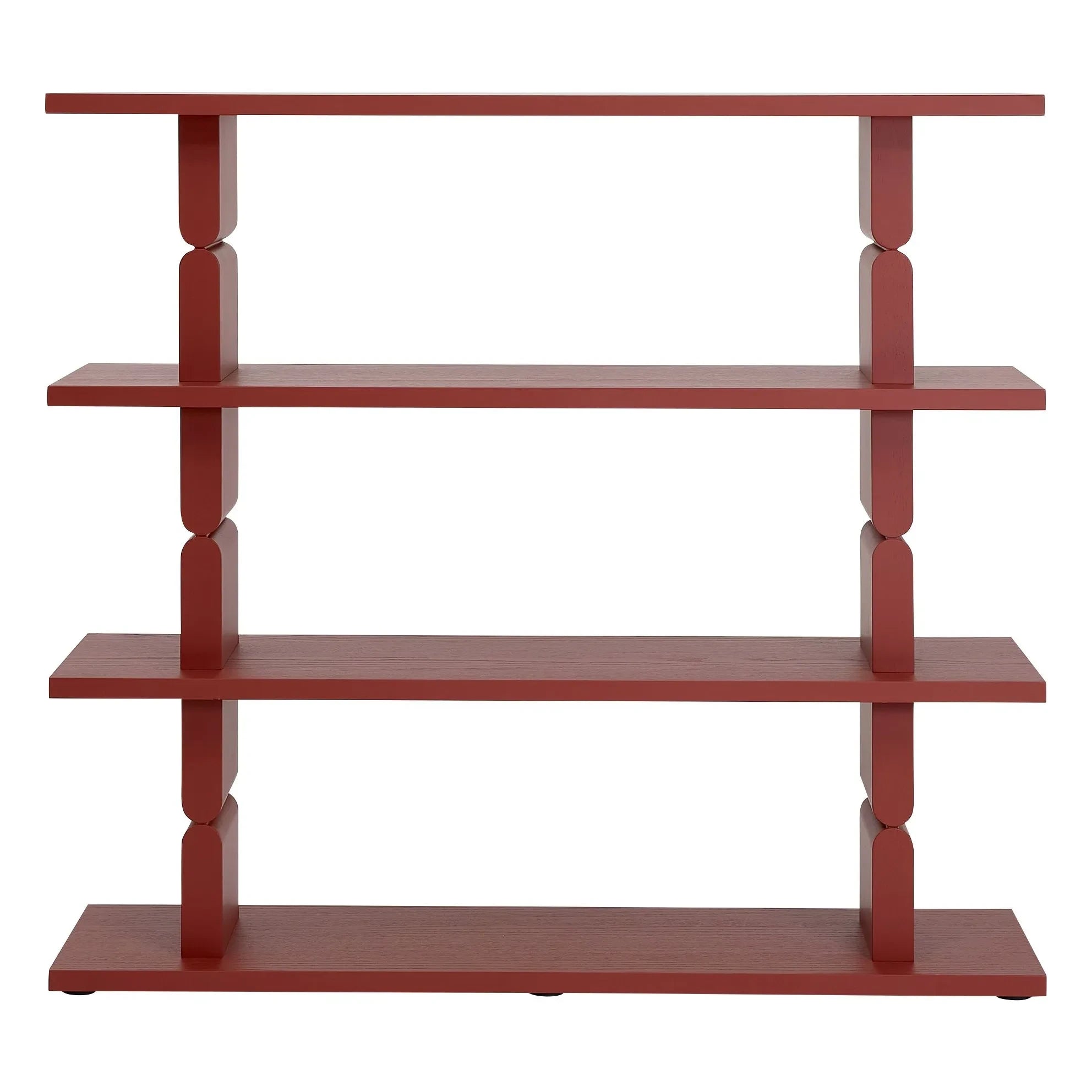 Nobodinoz - Noon painted wooden bookshelf | Red Brown