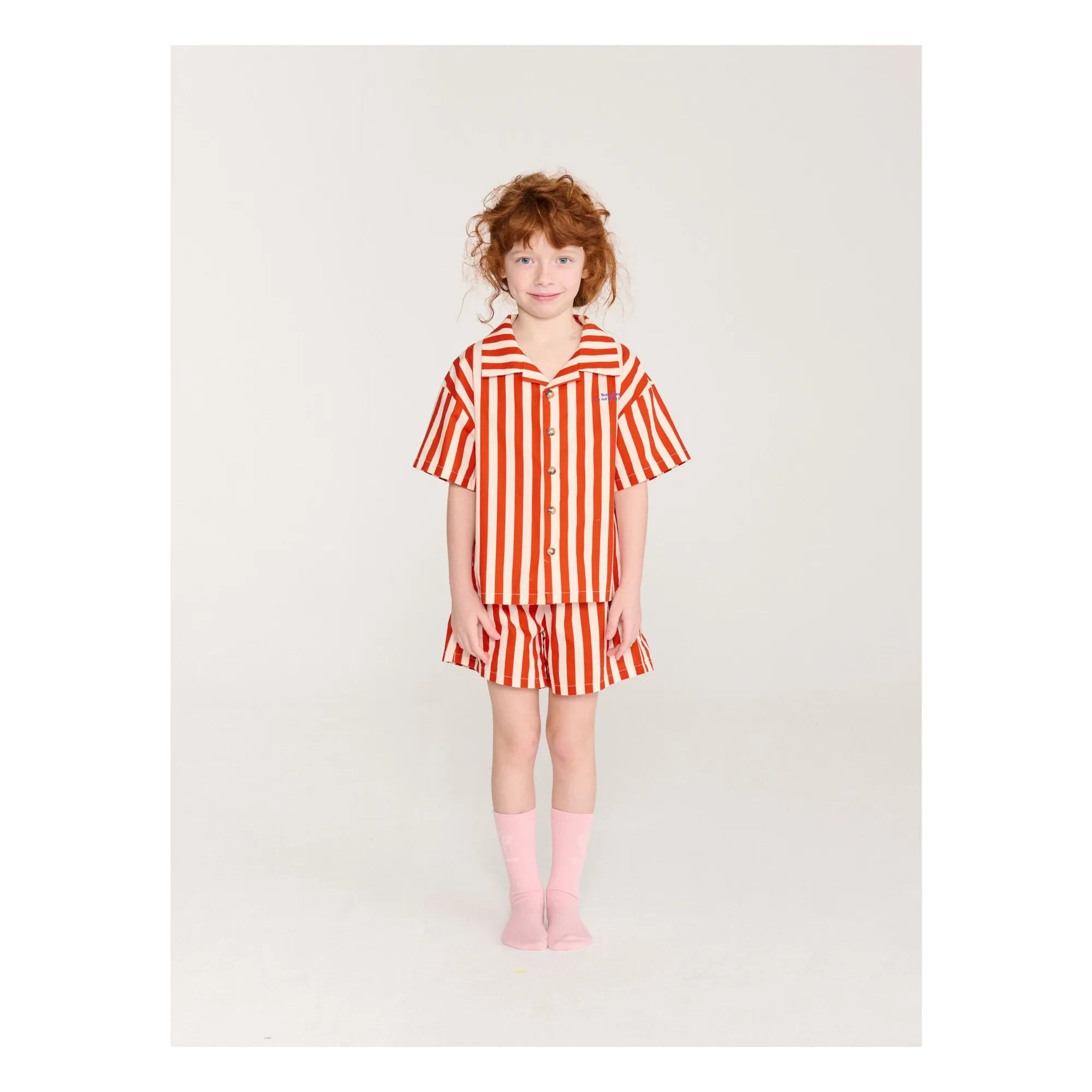 Bobo Choses - Striped Organic Cotton Shirt and Shorts Set | Red