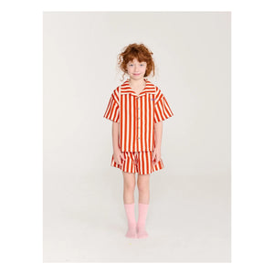 Bobo Choses - Striped Organic Cotton Shirt and Shorts Set | Red