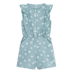 Petit Bateau - Organic Cotton Poplin Boncapa Romper | Sage
