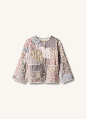 Wheat - Ima Patchwork Organik Pamuklu Kapitone Ceket | Açık Pembe