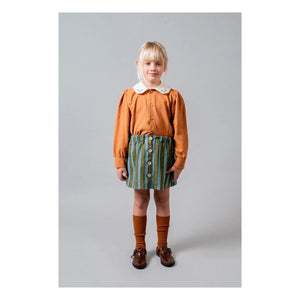 birinit - Claudine Yakalı Bluz Organik Pamuk | Terracotta