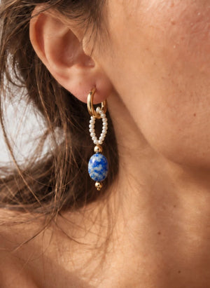 Camille Colette Studio - Hortense x Jim Lapis Lazuli Hoop Earrings | Blue