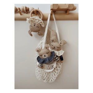 Main Sauvage - Wooden Bunny Teething Rattle | Beige