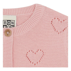 Bonton - Lilet Coe Heart Cardigan | Dusty Pink