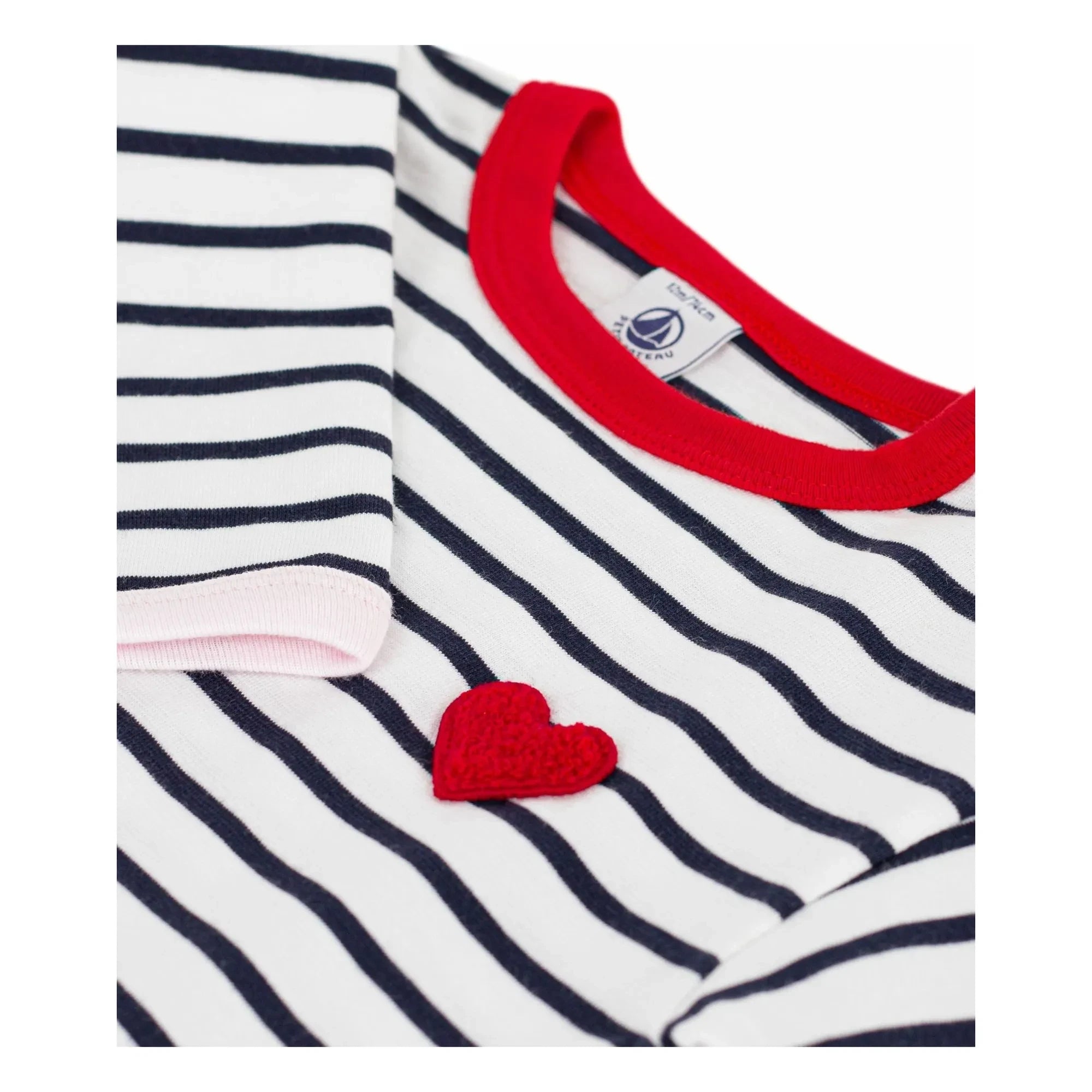 Petit Bateau - Marinière Heart T-Shirt | White