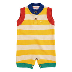 Bobo Choses - Striped Organic Cotton Knit Jumpsuit | Yellow