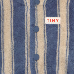 Tinycottons - Striped Fleece Jacket | Petrol Blue