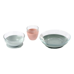 Béaba - 3-Piece Glass Dinner Set | Pink
