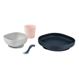 Béaba - Silicone Tableware Set - 4 Pieces | Night Blue