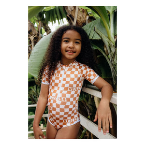 Beach & Bandits - Checked Hola Recycled Fiber UV Protected Swimsuit | Cream