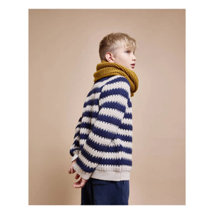 Búho - Striped Wool Alpaca Sweater | Navy