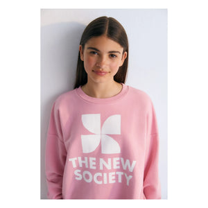 the new society - Mykonos Logo Sweat | Candy Pembe