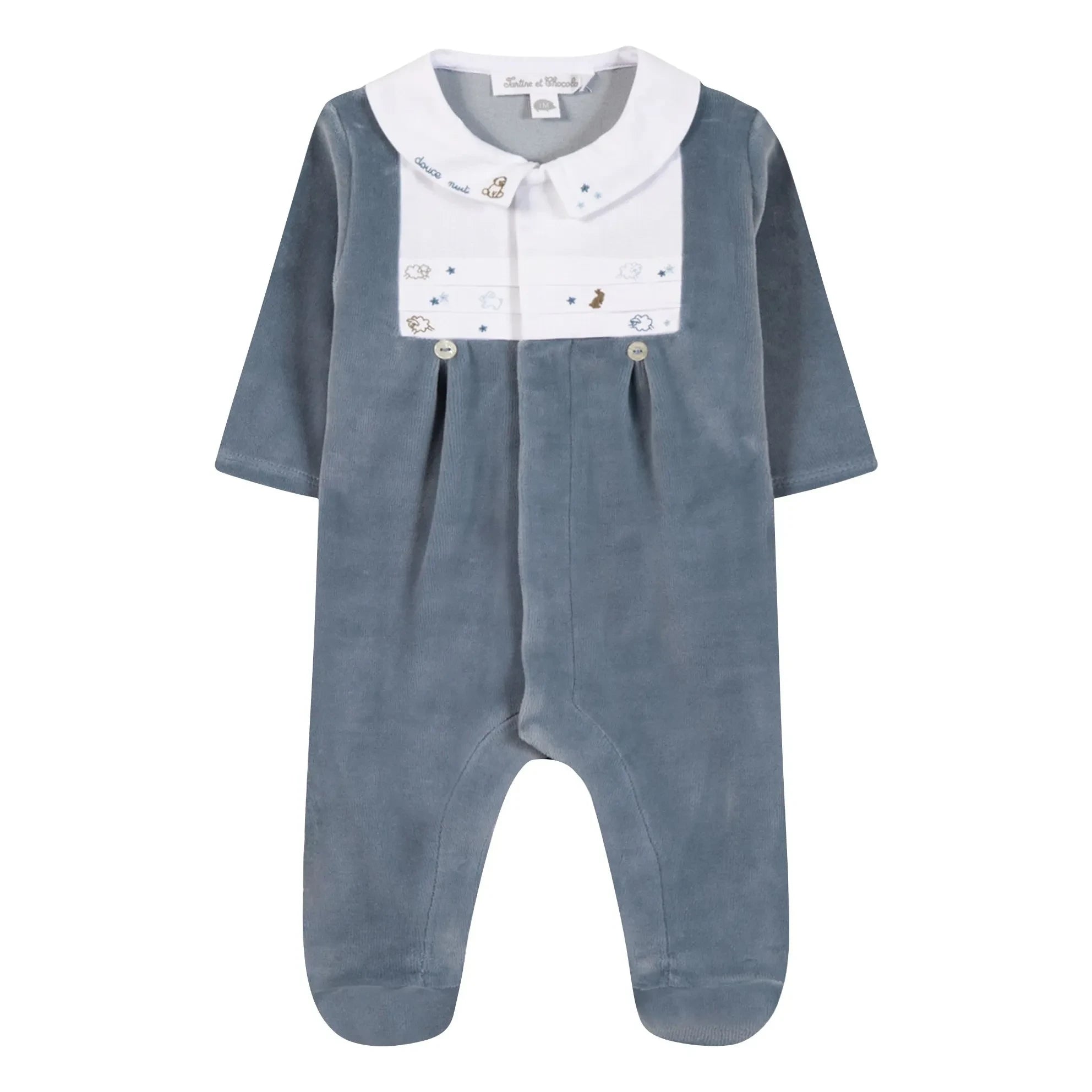 Tartine et Chocolat - Soft Animal Print Night Pyjamas | Blue