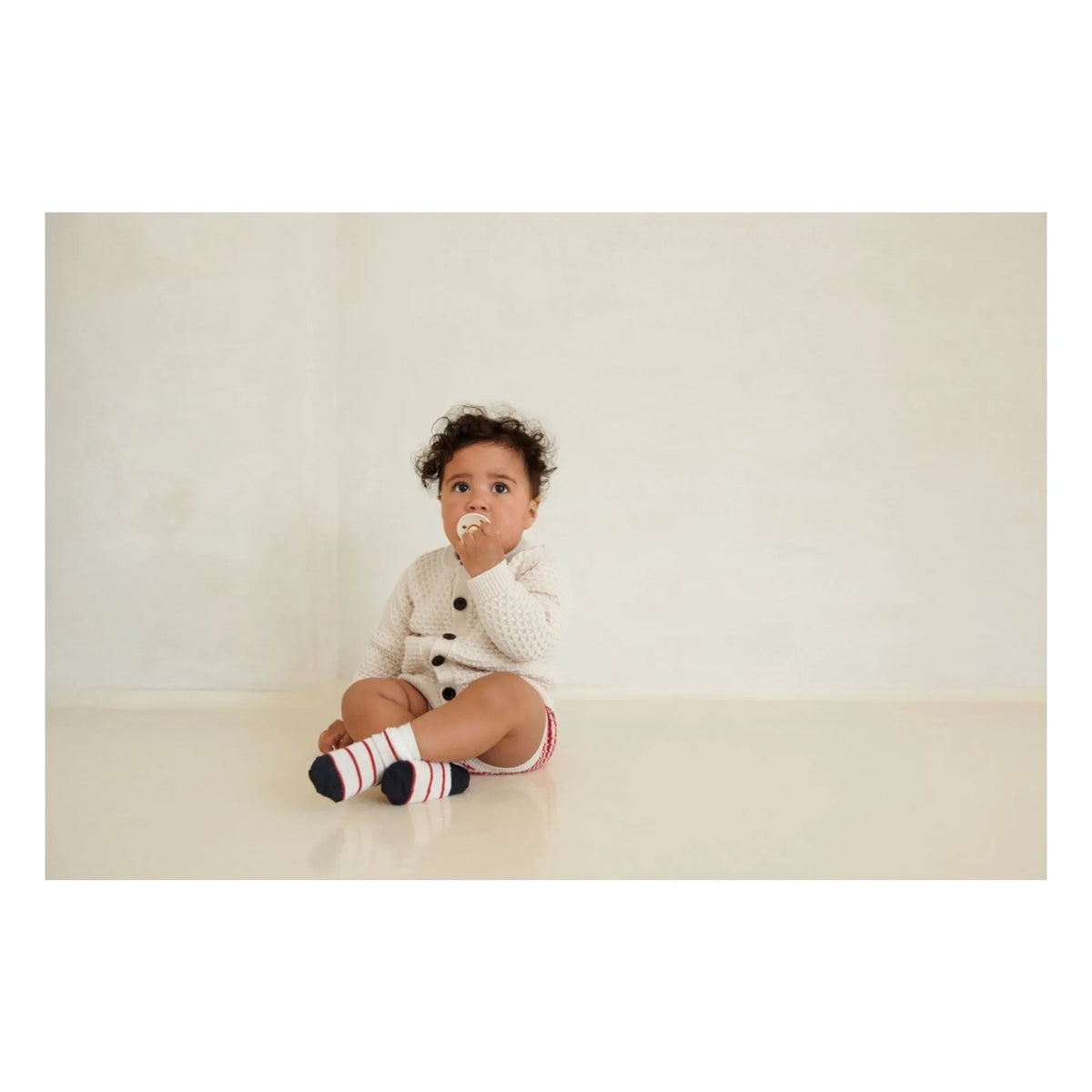 FUB - Baby Merino Wool Textured Cardigan | Ecru