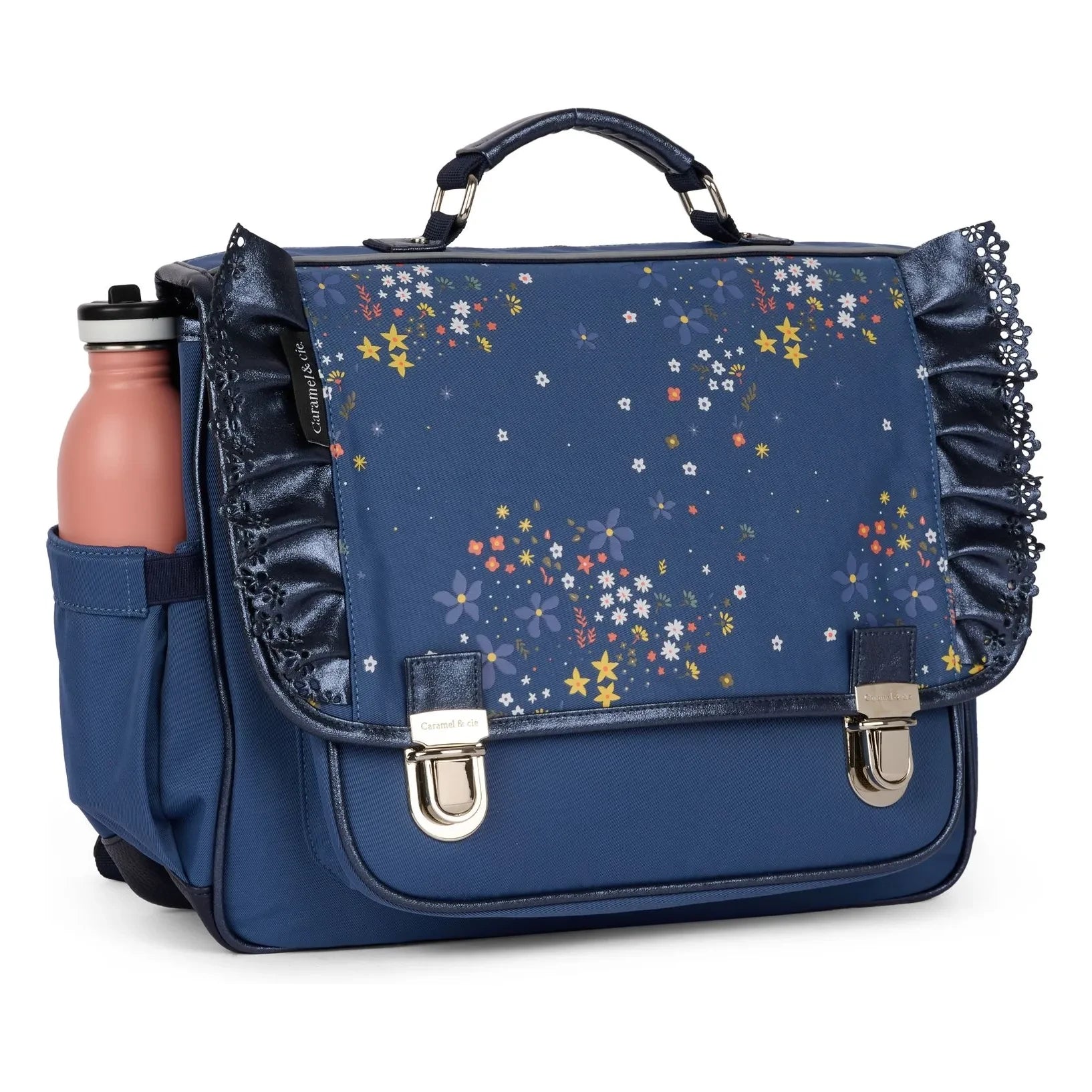 Caramel & Cie - Stella Ruffled Handbag | Navy Blue