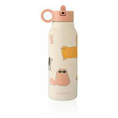 Liewood - Falk stainless steel water bottle - 350 ml | Cats and Dogs/Sandy