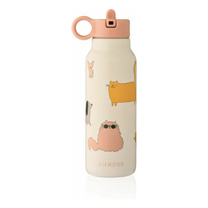 Liewood - Falk stainless steel water bottle - 350 ml | Cats and Dogs/Sandy
