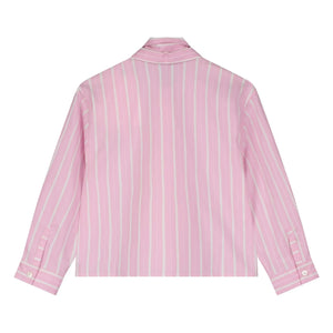 Tangerine - Striped Bow Blouse | Pale Pink