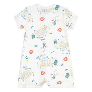 Petit Bateau - Opera Pyjama Combi Short | Beyaz