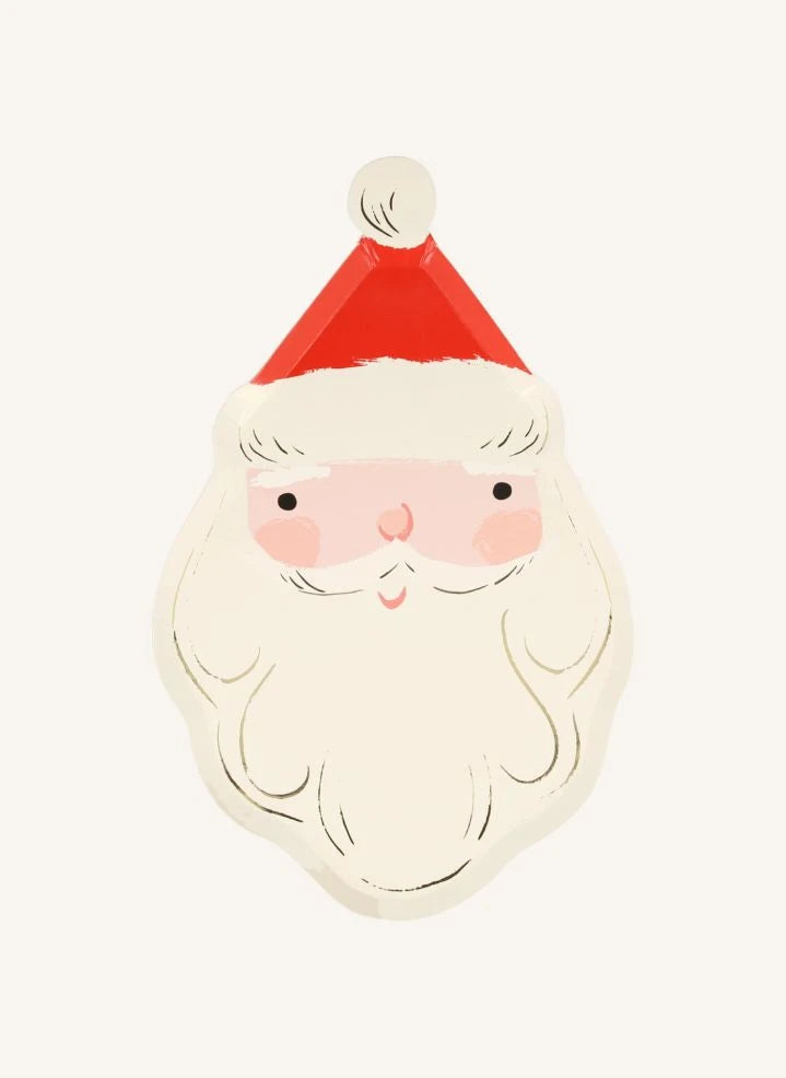 Meri Meri - Santa Claus cutout plates - set of 8
