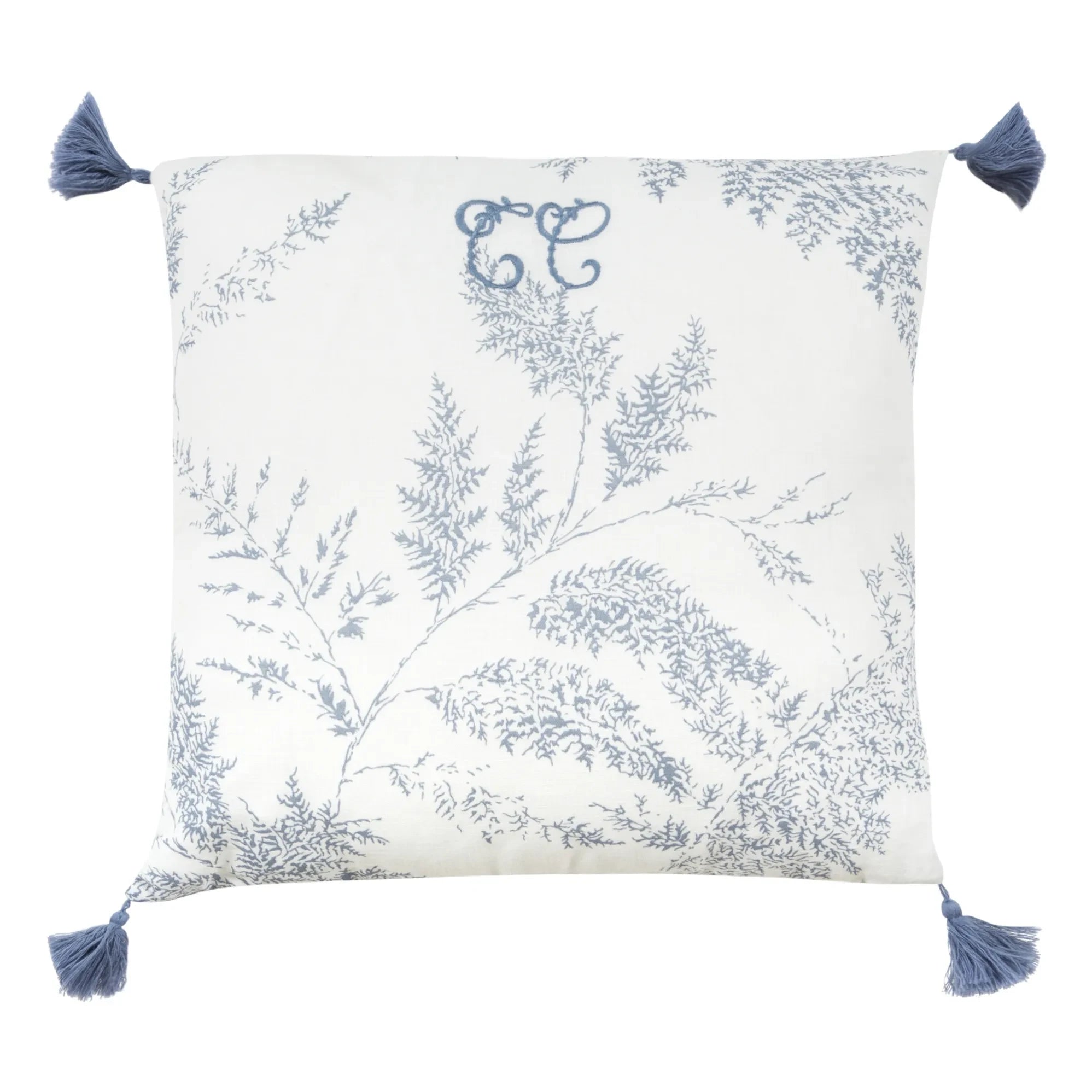 Tartine et Chocolat - Leaf Patterned Pillow | Navy