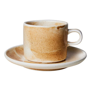 HKliving - Chef Ceramics Porcelain Cup and Plate | Cream