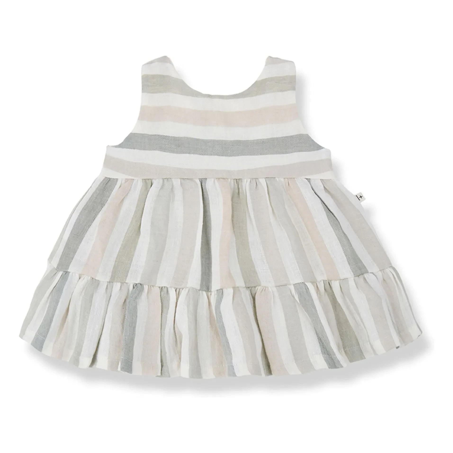 1+ in the family - Striped Linen Calonge Dress | Ecru