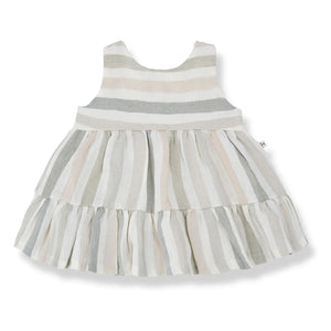 1+ in the family - Striped Linen Calonge Dress | Ecru