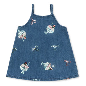Konges Sløjd - Sequin Puffed Denim Dress Magot Glaces Organic Cotton | Blue