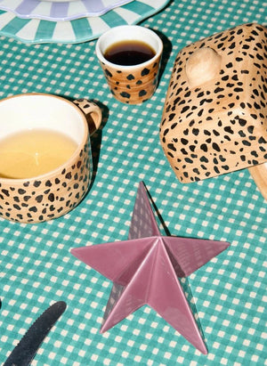 Anna + Nina - Leopar Espresso Fincanı | Kahverengi