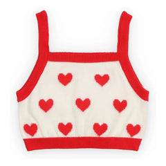 the new society - Maqui Hearts Jacquard Top | White