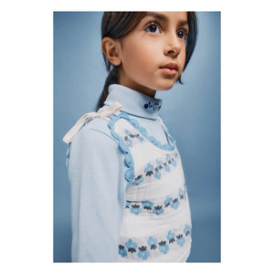 Bebe Organic - Çiçek Desenli Scilla Üst | Mavi