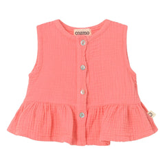 Cozmo - Posy Cotton Gauze Top | Powder Pink