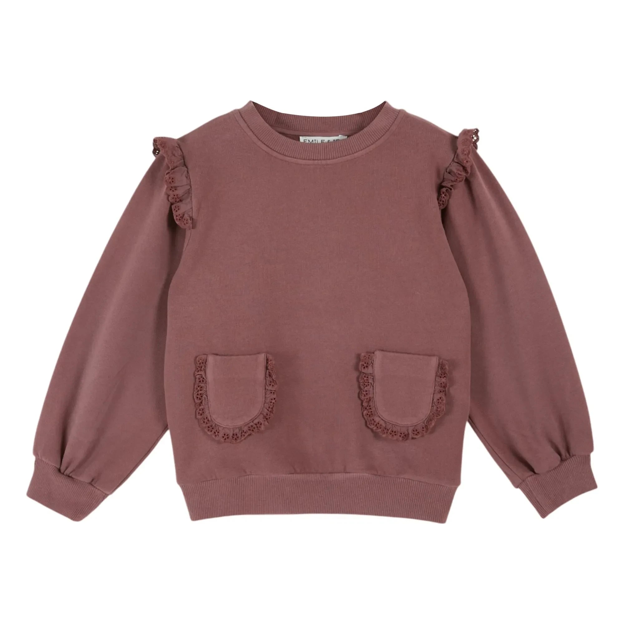 Emile et Ida - Embroidered Organic Cotton Sweatshirt | Dark Purple