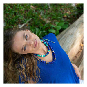 Parabaya - Praia Azul Mix kolye | Azure blue