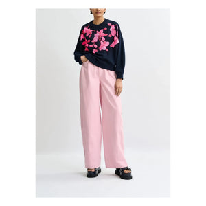 Essentiel Antwerp - Crew Neck Embroidered Sweatshirt | Navy Blue
