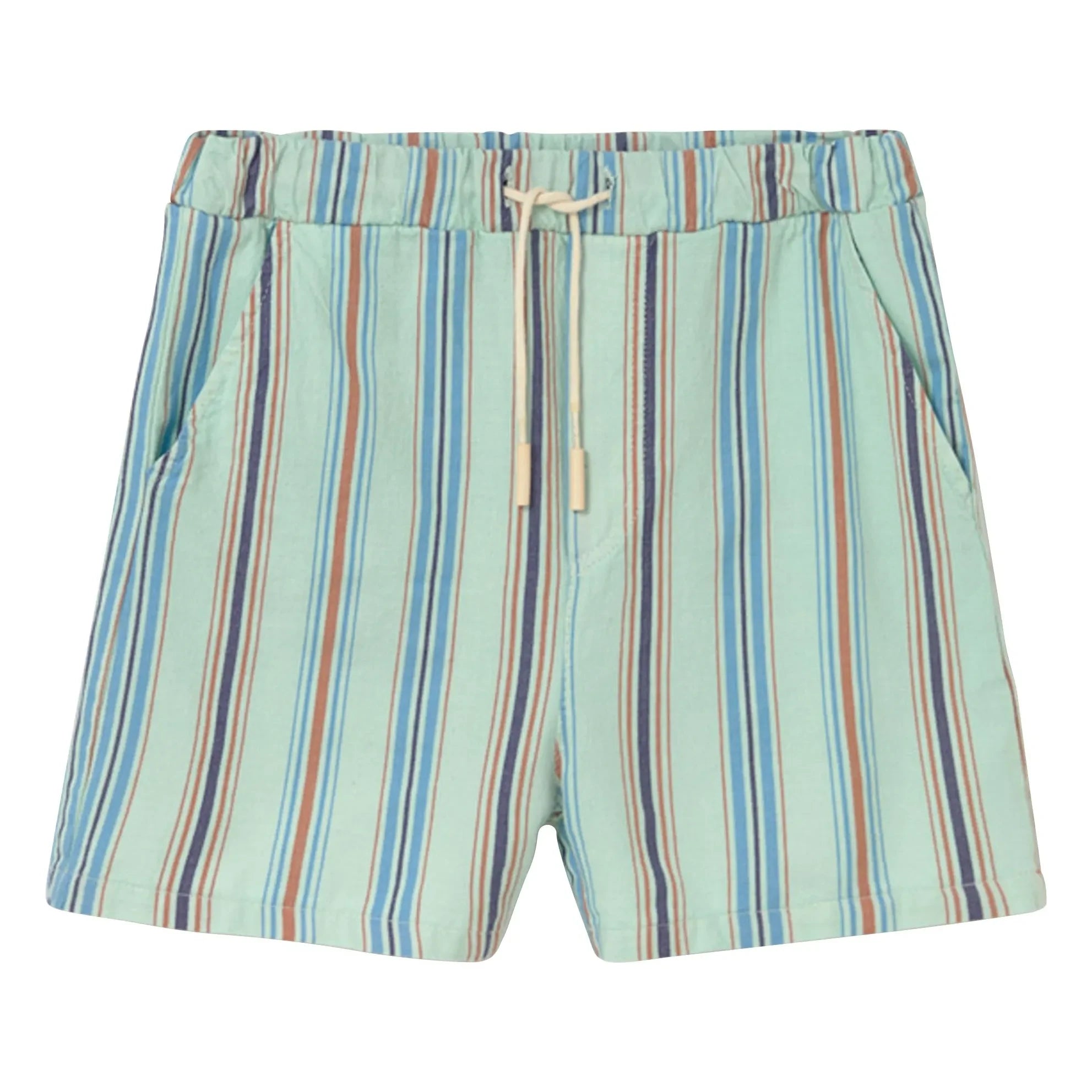 Cozmo - Zion Striped Organic Cotton Bermuda Shorts | Aqua