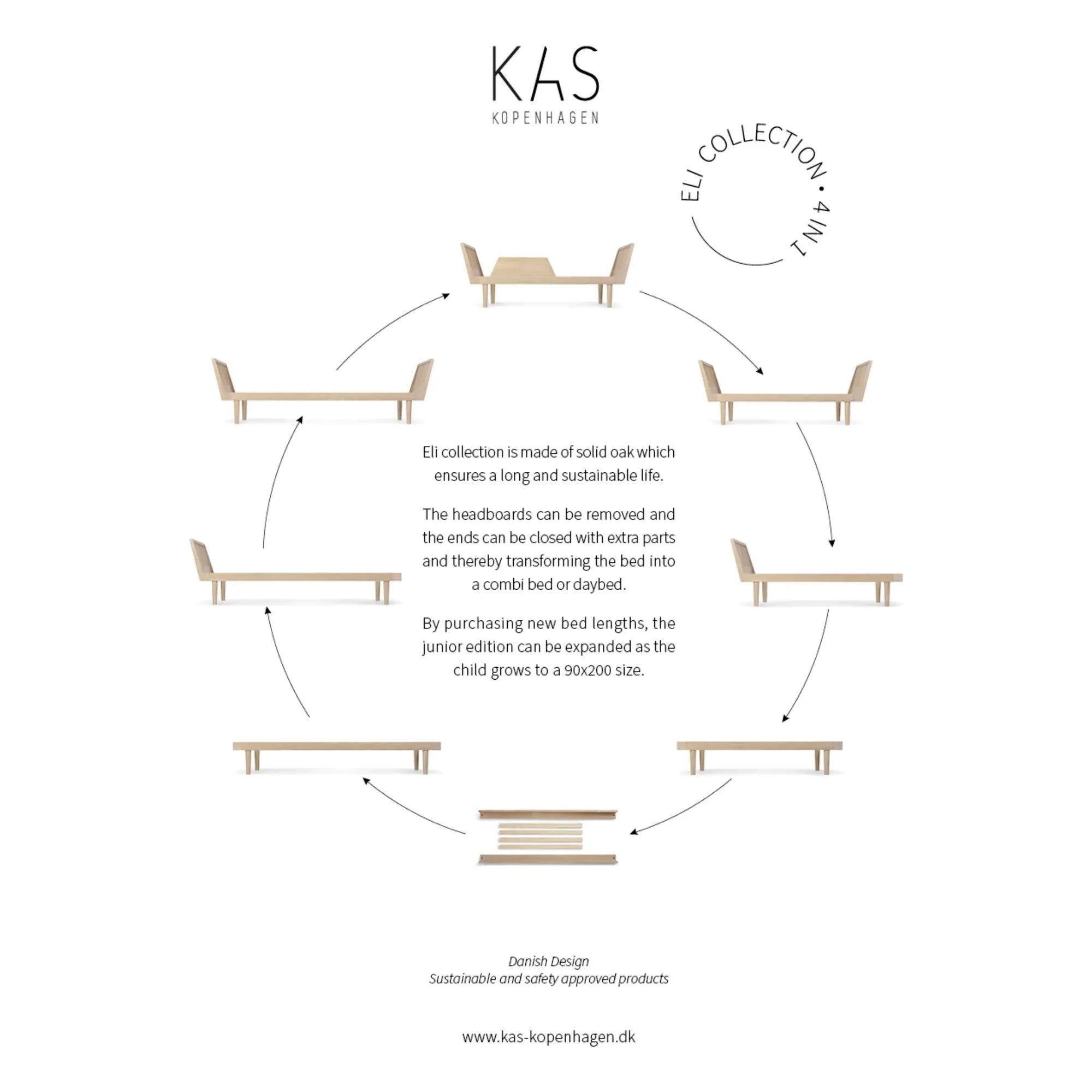 KAS Kopenhagen - Eli Combi Bed | Light Oak