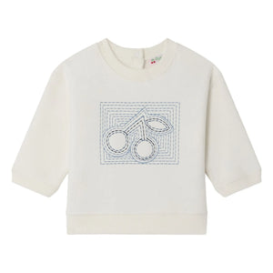 Bonpoint - Gena Cherry Organic Cotton Baby Sweatshirt | Cream