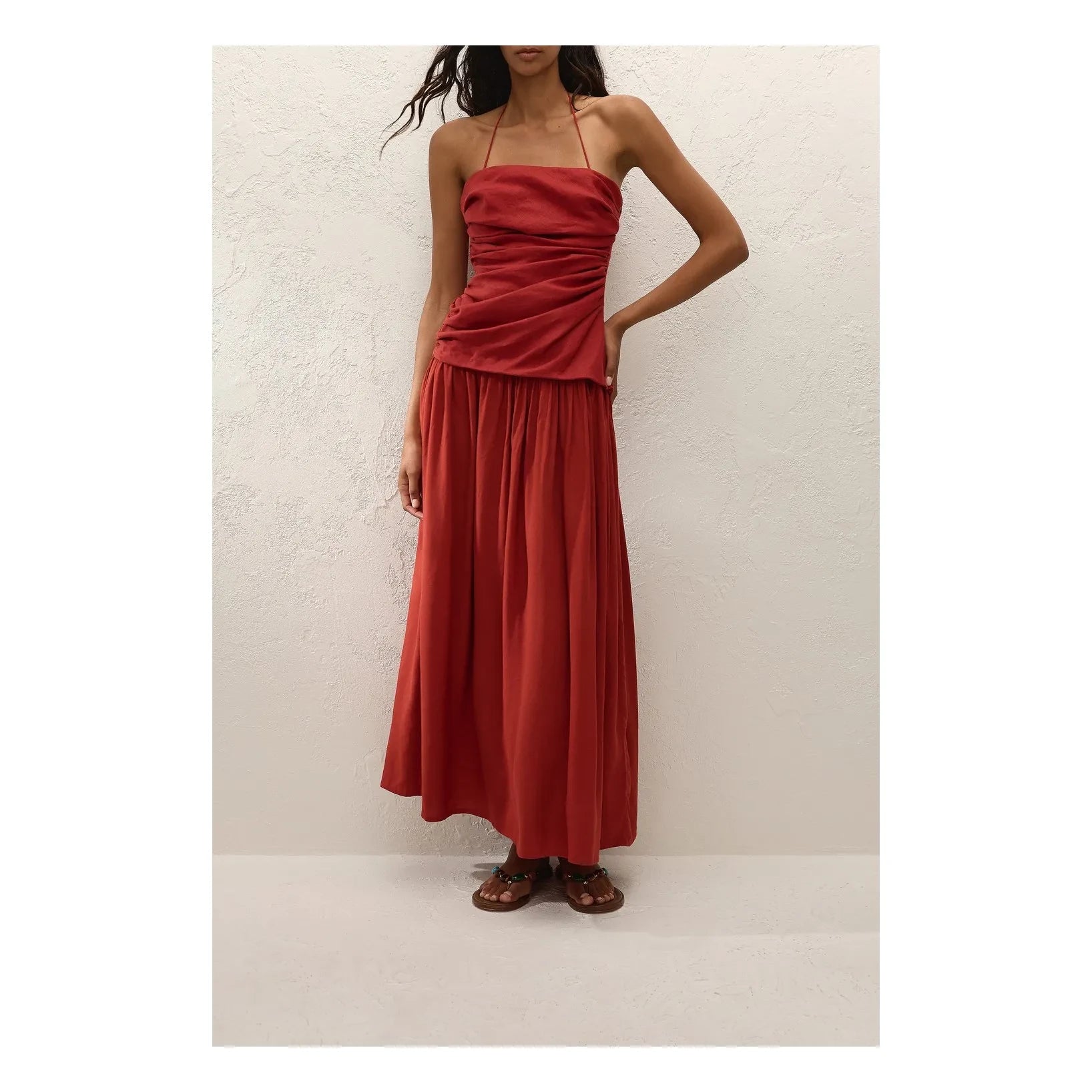 Faithfull the Brand - Notte Maxi Cotton Dress | Terracotta