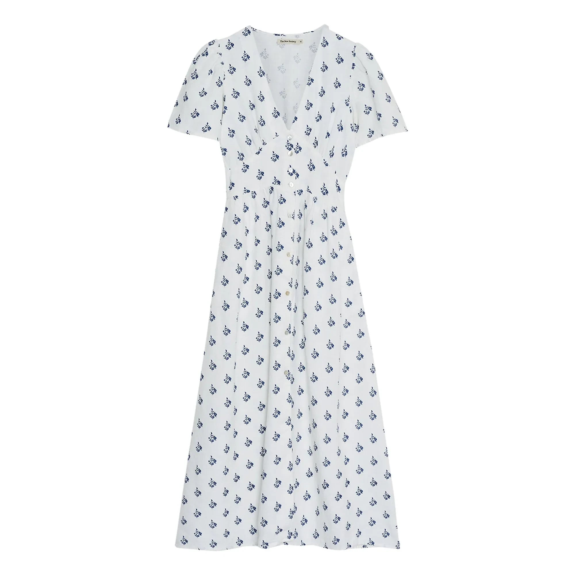 the new society - Melissa Linen Dress | White